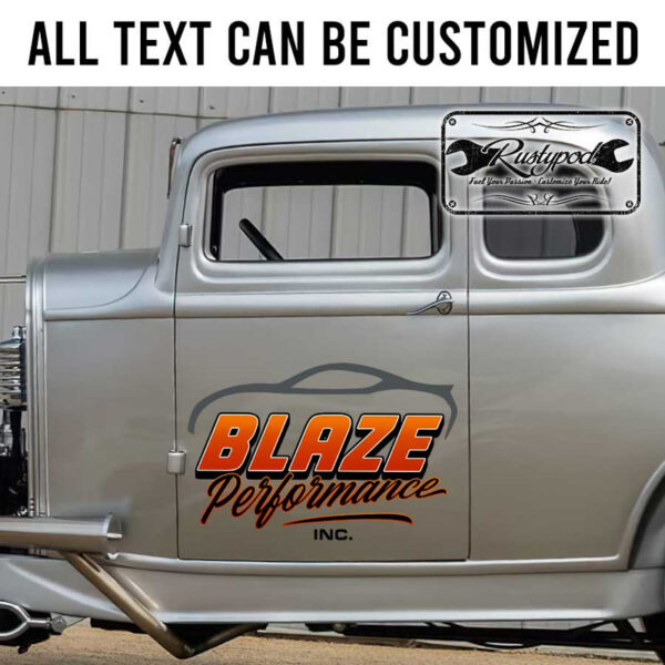 personalized performance garage lettering vehicle lettering car door sign sticker 13530 - Image 2