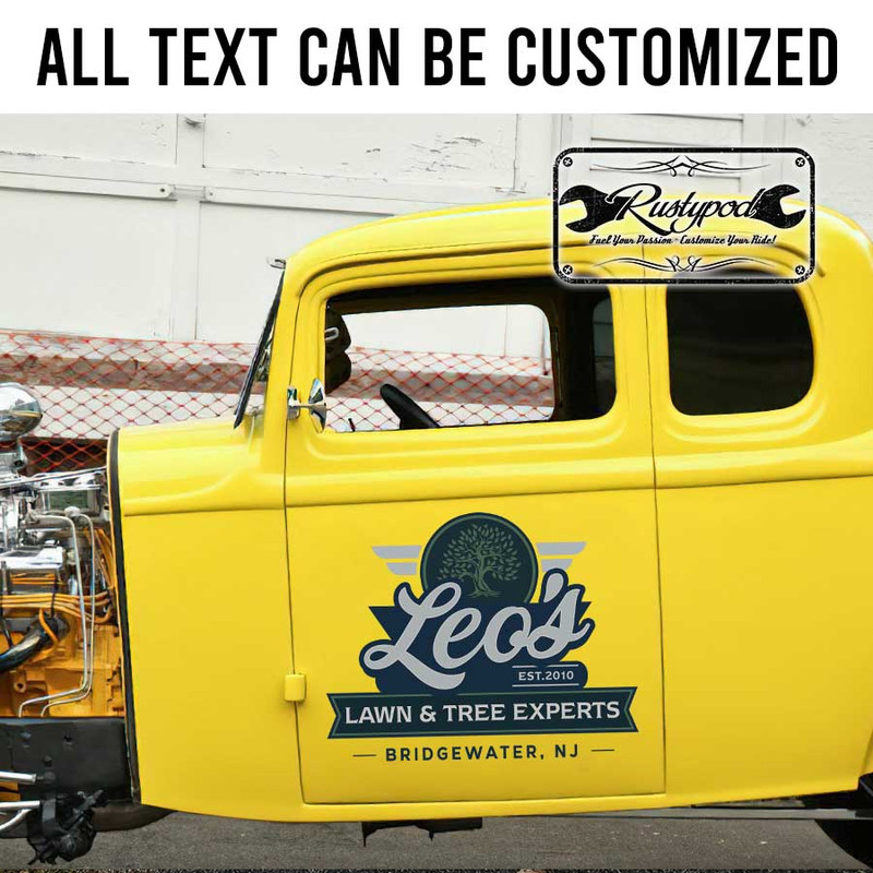 personalized company sign lawn and tree service truck graphcis landscaping sticker 13538