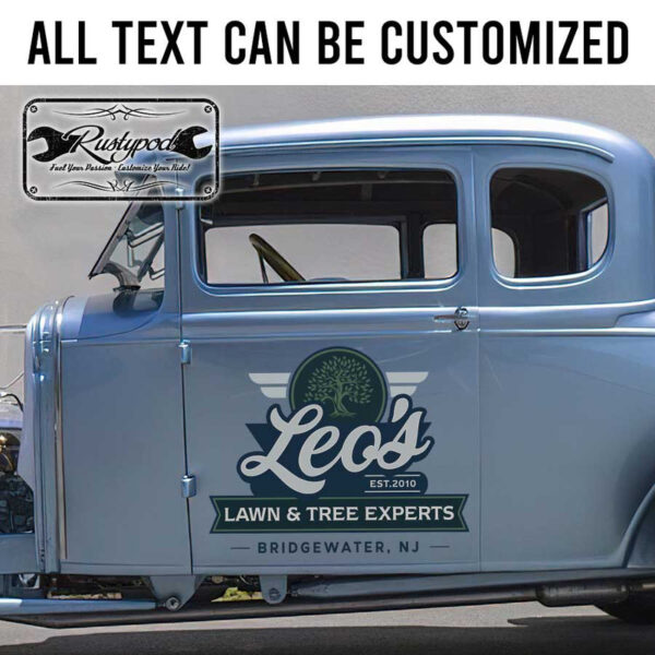 personalized company sign lawn and tree service truck graphcis landscaping sticker 13538 - Image 2