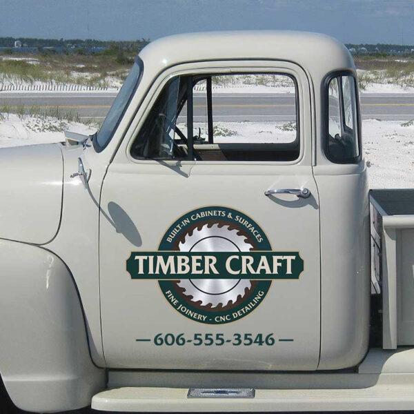 personalized woodworking lettering timbercraft fine joinery workshop sign sticker 13542 - Image 3