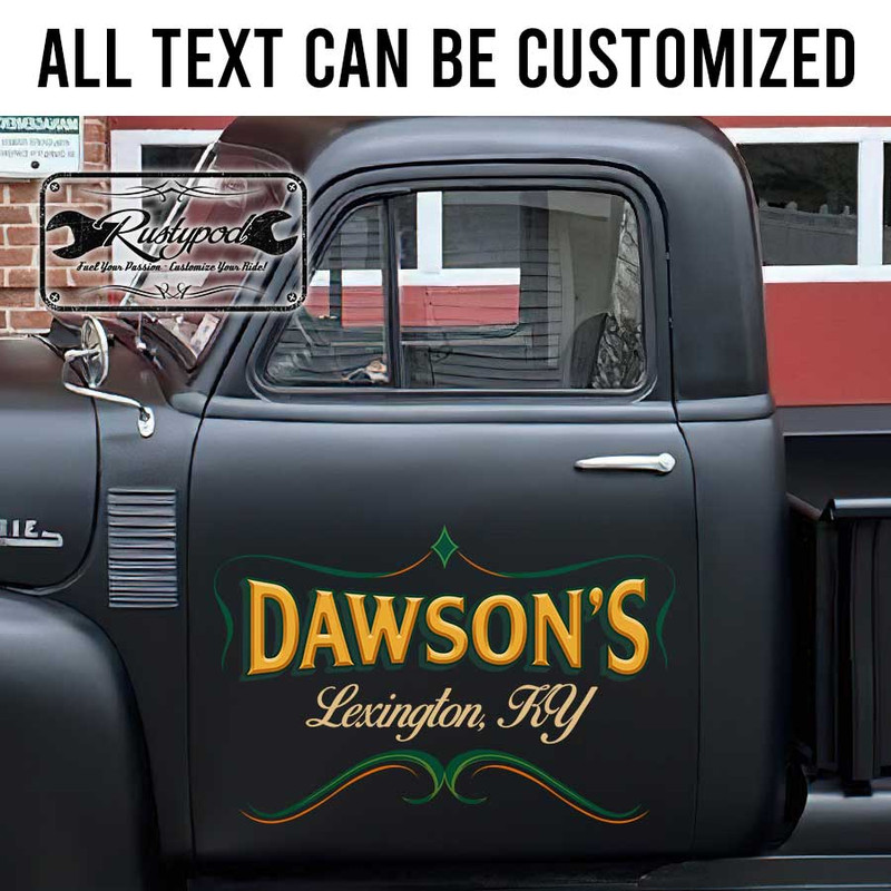 personalized pinstriping commerical truck graphics company sign sticker 13543