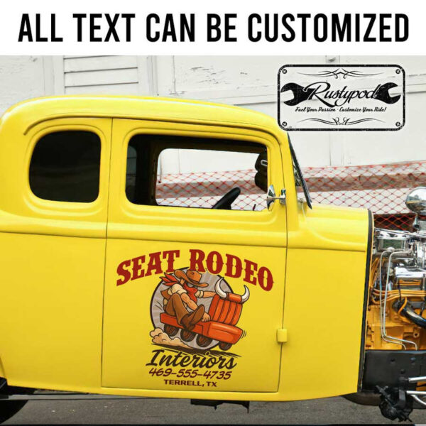 personalized car interior company sign upholstery company lettering sticker 13548 - Image 2
