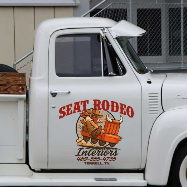 personalized car interior company sign upholstery company lettering sticker 13548 - Image 3