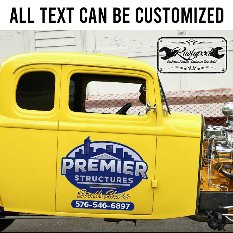 personalized company sign vehicle lettering truck graphics sticker 13549
