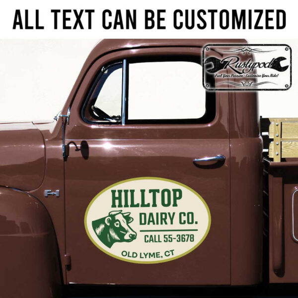 personalized dairy company sign farm sign vehicle lettering sticker 13550 - Image 2
