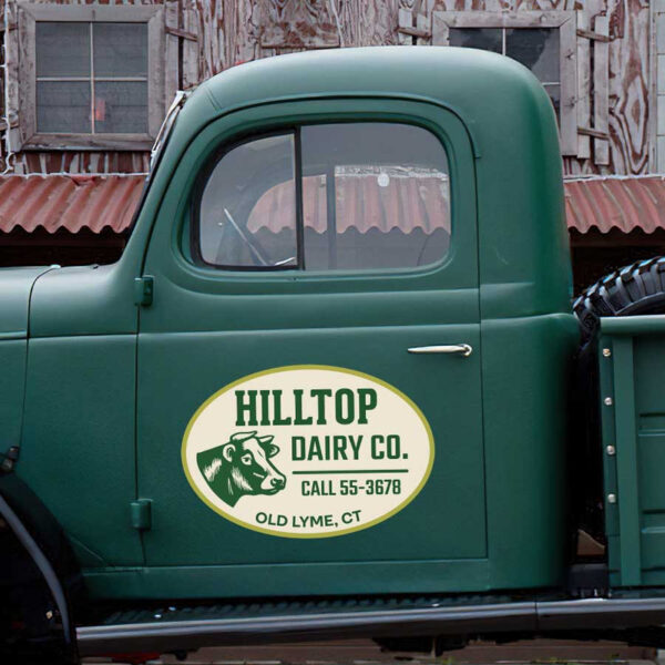 personalized dairy company sign farm sign vehicle lettering sticker 13550 - Image 3