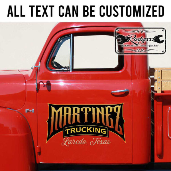 personalized trucking company sign trailer decal transport company sign sticker 13552 - Image 2