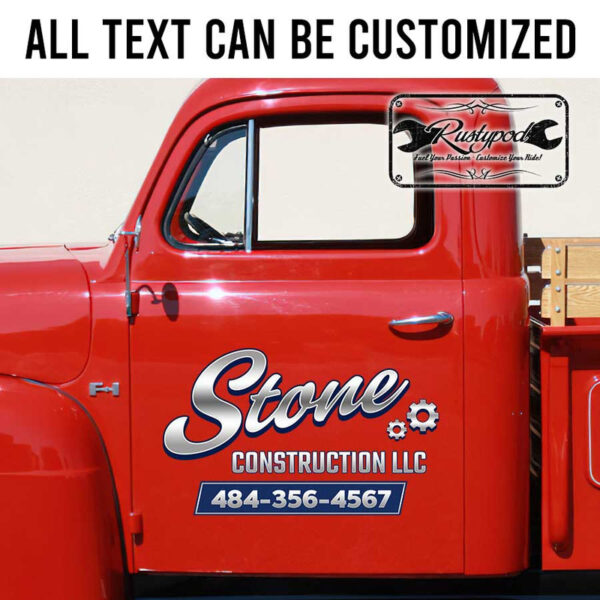 personalized construction llc company sign mechanic company sign usdot lettering sticker 13556