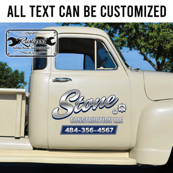 personalized construction llc company sign mechanic company sign usdot lettering sticker 13556 - Image 2