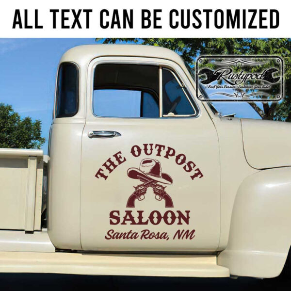 personalized saloon lettering farm sign ranch sign texas lettering sticker 13558