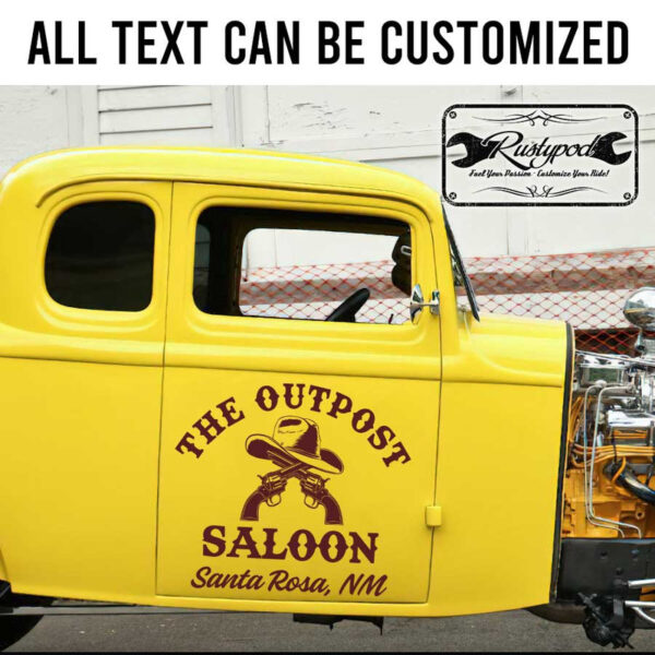 personalized saloon lettering farm sign ranch sign texas lettering sticker 13558 - Image 2