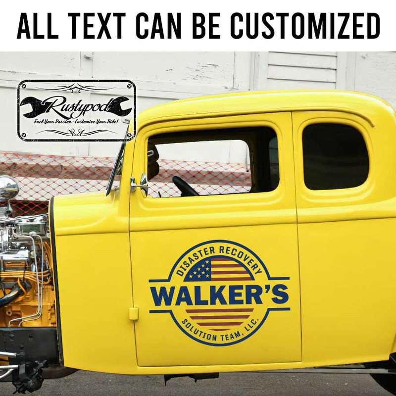 personalized us flag lettering recovery garage sign truck graphics us dot lettering sticker 13559
