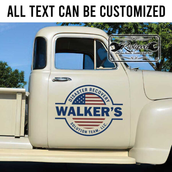 personalized us flag lettering recovery garage sign truck graphics us dot lettering sticker 13559 - Image 2