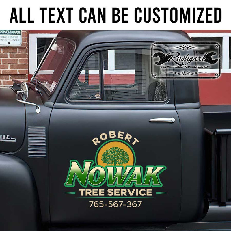 personalized tree service landscape lettering sign us dot lettering sign sticker 13561