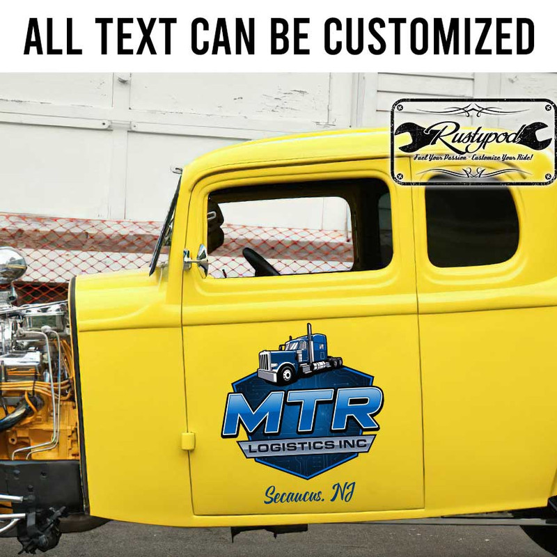 personalized logistic company truck graphics company sign vehicle lettering sticker 13563