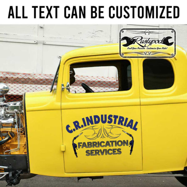 personalized welding company sign fabrication service sign pinstriping art sticker 13566 - Image 2