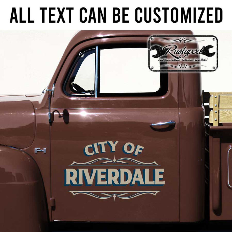 personalized pinstriping commerical truck graphics company sign sticker 13567