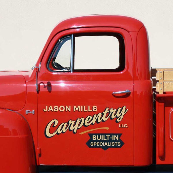 personalized carpentry company vintage sign writing vehicle lettering sticker 13568 - Image 3