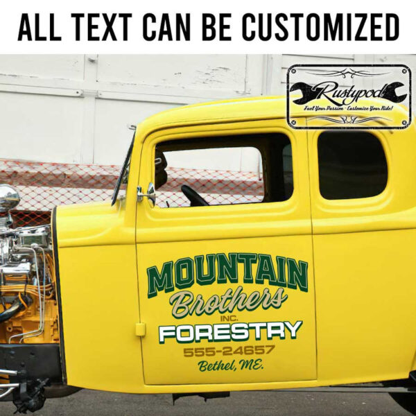 personalized truck graphics company door sign vehicle lettering sticker 13569