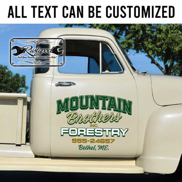 personalized truck graphics company door sign vehicle lettering sticker 13569 - Image 2