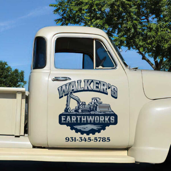 personalized earth work company lettering truck graphics excavator company sign construction company lettering sticker 13577 - Image 3