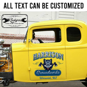 personalized truck graphics pinstriping art groundwork company sign sticker 13584