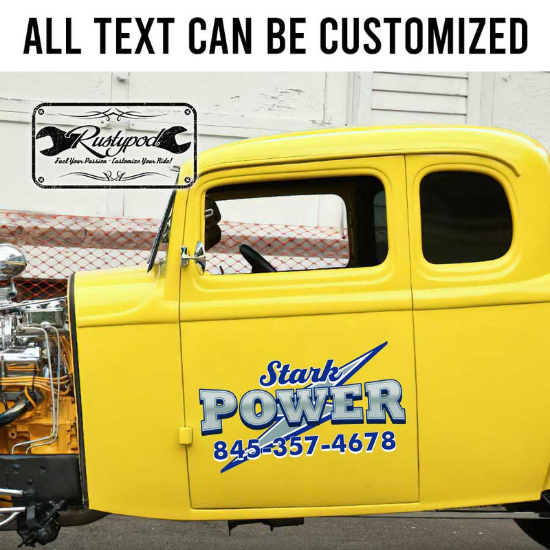 personalized electric company sign truck graphics pick up door sign sticker 13587