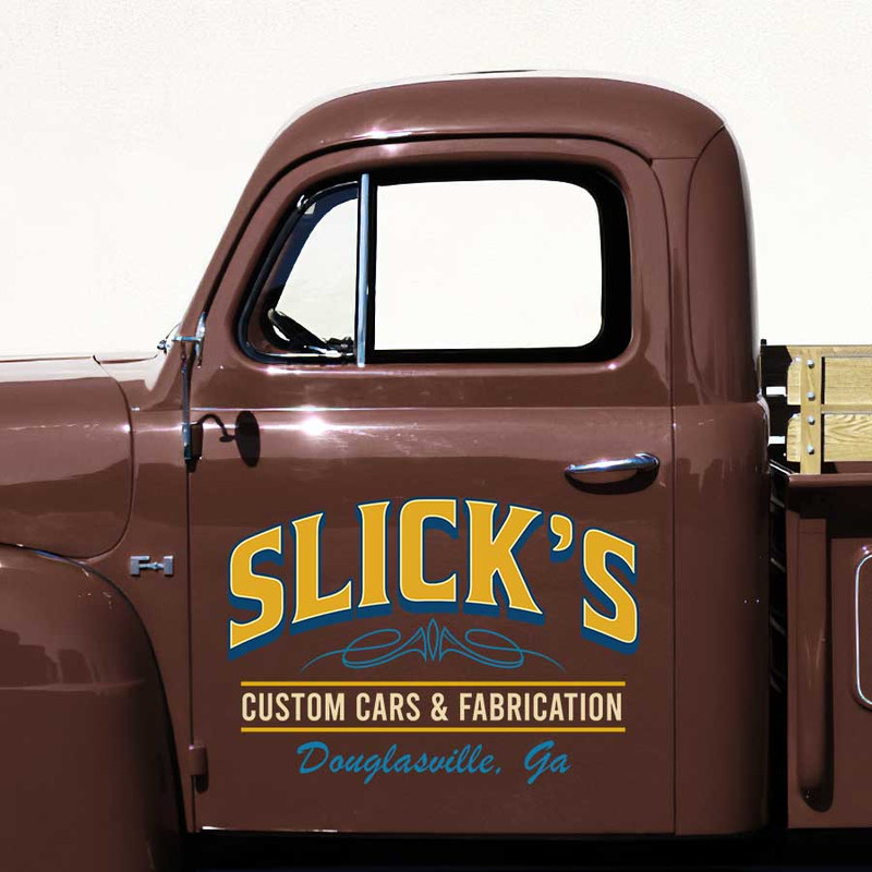 personalized fabrication and custom cars garage sign pinstriping art shop truck door art sticker 13593 - Image 3
