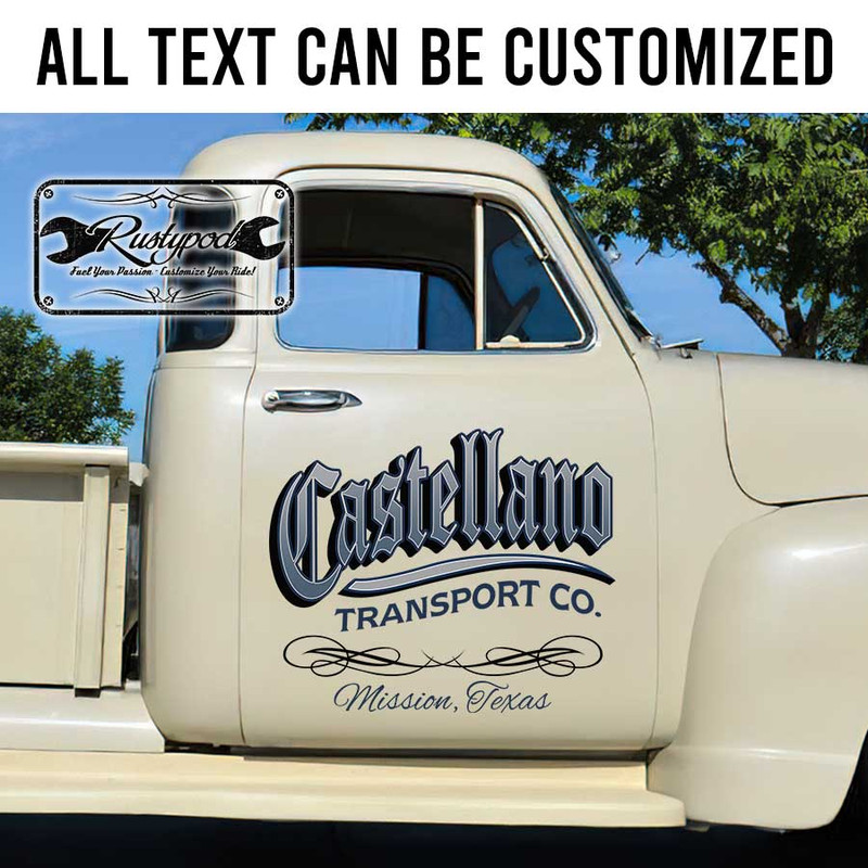 personalized pinstriping truck graphics logistic company transport company vehicle lettering sticker 13598