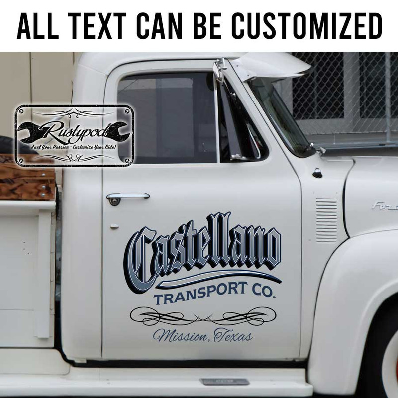 personalized pinstriping truck graphics logistic company transport company vehicle lettering sticker 13598 - Image 2