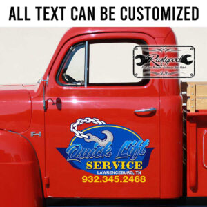 personalized towing truck lettering hook logo recovery garage sign sticker 13607
