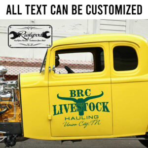 personalized farm lettering long horn symbol truck graphics live stock lettering sticker 13608
