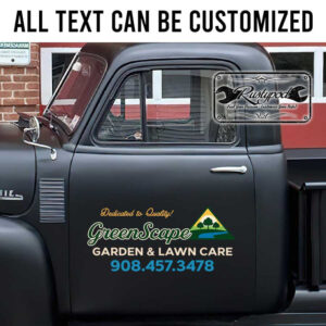 personalized landscape lettering tree service garden and lawn care lettering sticker 13613