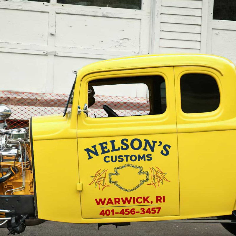 personalized motorcycle garage pinstriping art hot rod lettering sticker 13614 - Image 3