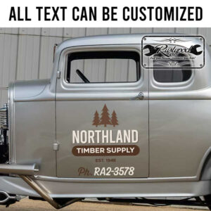 personalized timber supply woodworking art landscape company sign tree service lettering sticker 13617