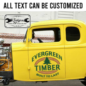 personalized timber company sign wood workking lettering workshop sign sticker 13620