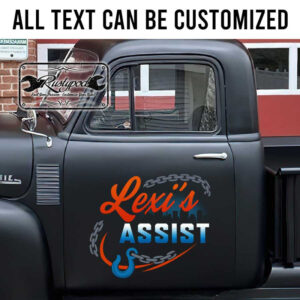 personalized towing truck lettering sign hook symbol logo recovery garage sign sticker 13622