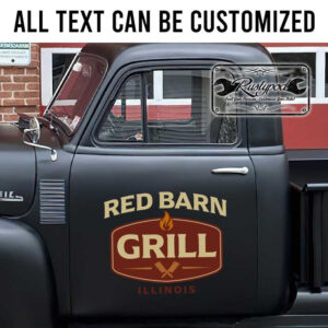 personalized barn sign bbq shop sign grill lettering sticker 13624
