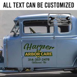 personalized arbor care service lettering landscape company lettering tree service company logo sticker 13626