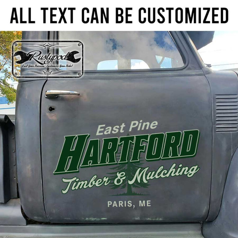 personalized timber woodworking truck door sign vehicle lettering ...