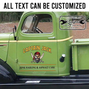 personalized pirate skull lettering hot rod lettering rat rod door sign vintage car lettering sticker 13637
