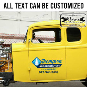 personalized arbor care service lettering landscape company lettering tree service company logo sticker 13646