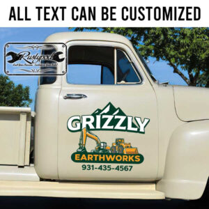 personalized earth work company lettering truck graphics excavator company sign construction company lettering sticker 13654