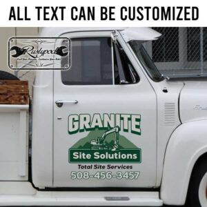 personalized site solution site service company lettering construction company lettering sticker 13655