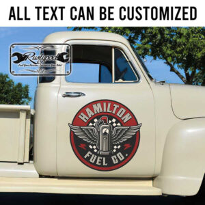 personalized fuel company sign gasoline station lettering custom culture sticker 13659