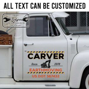 personalized excavator service lettering earth moving construction company sign sticker 13667