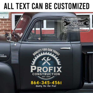 personalized carpenter lettering woodworking company sign construction company sign sticker 13671