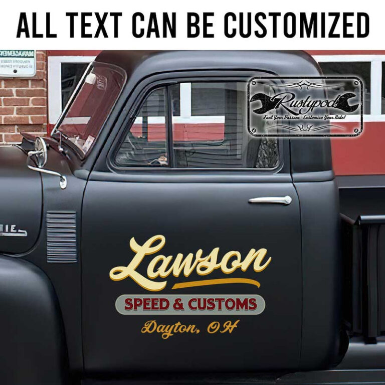 personalized speed and customs sign hot rod lettering sign shop truck ...