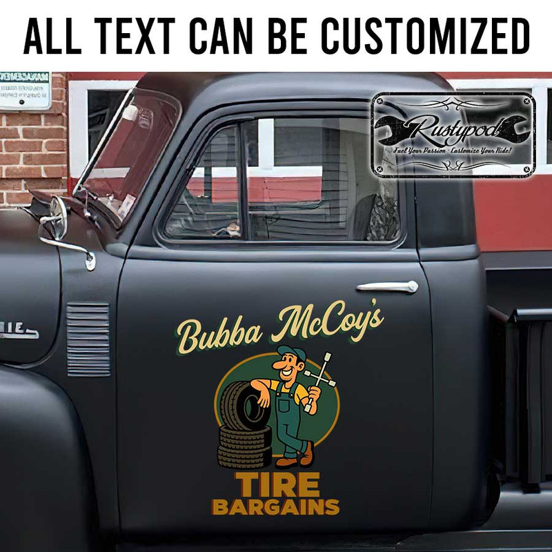 personalized tire garage sign tire shop lettering kustom kulture lettering hand paint sign sticker 13678