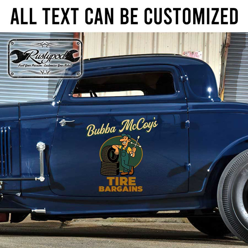 personalized tire garage sign tire shop lettering kustom kulture lettering hand paint sign sticker 13678 - Image 2